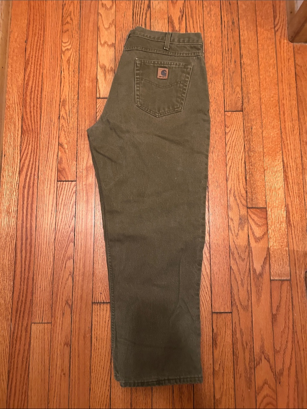 Carhartt Men’s Olive Work Jeans Relaxed Fit